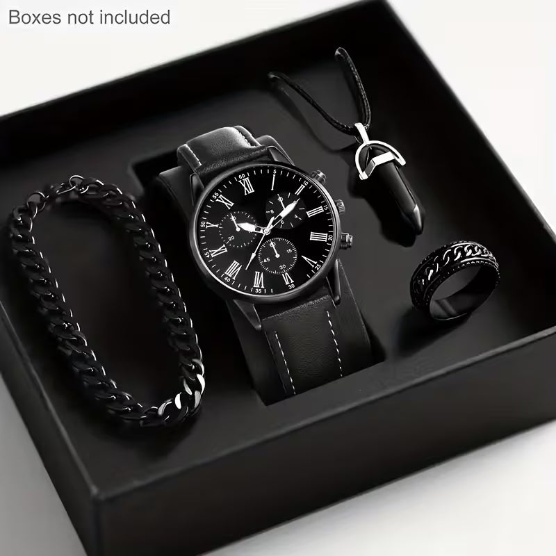 Black Luxe 4-Piece Watch Set