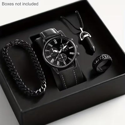 Black Luxe 4-Piece Watch Set